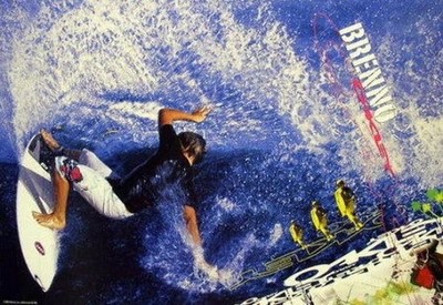 OAKLEY 2005 BRENNO Dorrington Surfing HUGE promo poster Flawless New Old Stock