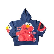 Vintage Sesame Street Elmo Hoodie Sweatshirt Toddler Size 3T Navy Blue
