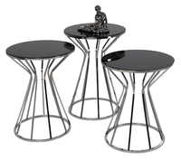 Eleganter Schwarzer Beistelltisch Aus Metall Im Modernen Stil