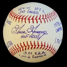 BEAUTIFUL RICH GOOSE GOSSAGE HAND SIGNED STAT BASEBALL. JSA COA. YANKEES PADRES