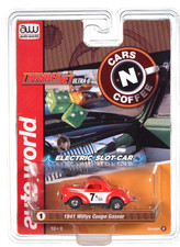 Auto World Thunderjet 1941 Willys Coupe Gasser Red w/ Race Graphics HO Slot Car
