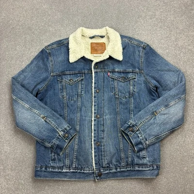 Levis Jeansjacke Erwachsene Large blau Trucker Sherpa gefüttert Red Tab... - Bild 1 von 4