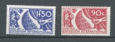 1936 FRANCE - No. 326-327 - Paris Exhibition - 2 High Values - MNH**