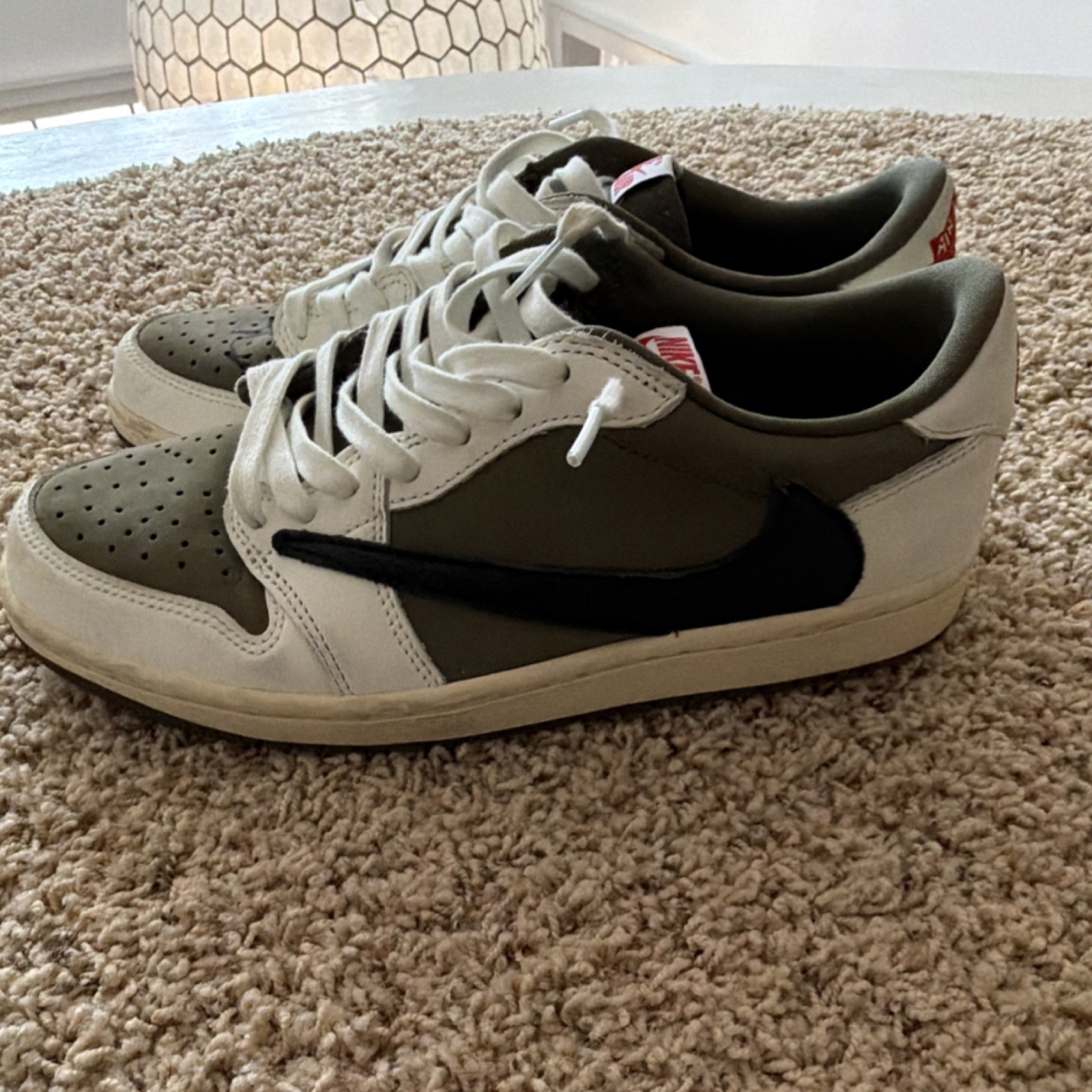 Nike Air Jordan 1 Low OG Travis Scott Olive Signed by Gary Payton the 2 thumbnail 4