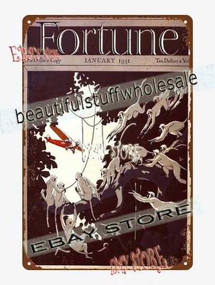 1931 Business Magazine financial center art Tin Sign garage shop design ideas