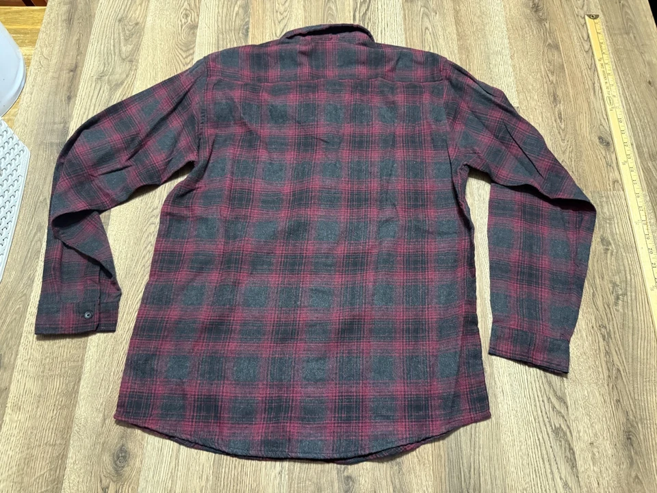 Camisa Mission Ridge, Para Hombre Talla Grande, Roja Negra A Cuadros Manga Larga Abotonada Foto 2 de 4