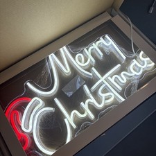 Merry Christmas LED Neon Sign - Light It Up  Christmas Wall and home decor NIB