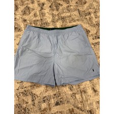 Polo Ralph Lauren Mens 3XB Big Light Blue Nylon Mesh Lined Swim Trunks Shorts