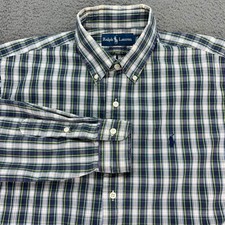 Ralph Lauren Men Classic Fit Plaid Button Down Shirt Size L Long Sleeve