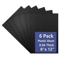 6 Pack Black Plastic Sheets 8x12x0.04 in Flexible High Tensile Plastic Sheets...