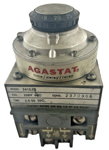 AGASTAT  2412JD TIME/DELAY/RELAY - COIL 280 V 60C- CONT. 240 V 15A. 2.25-50 SEC.