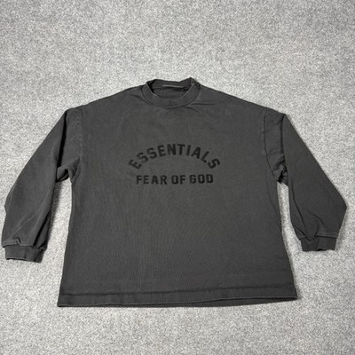Fear Of God Essentials Sweatshirt Mens Small Gray Mock Neck Pullover Oversized