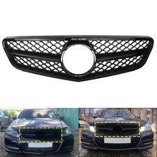 Schwarz glänzend Kühlergitter Kühlergrill für Mercedes-Benz C-Klasse Coupe C204