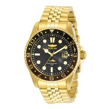 Invicta Men's Watch Pro Diver Black and Brown Bezel Yellow Gold Bracelet 30622