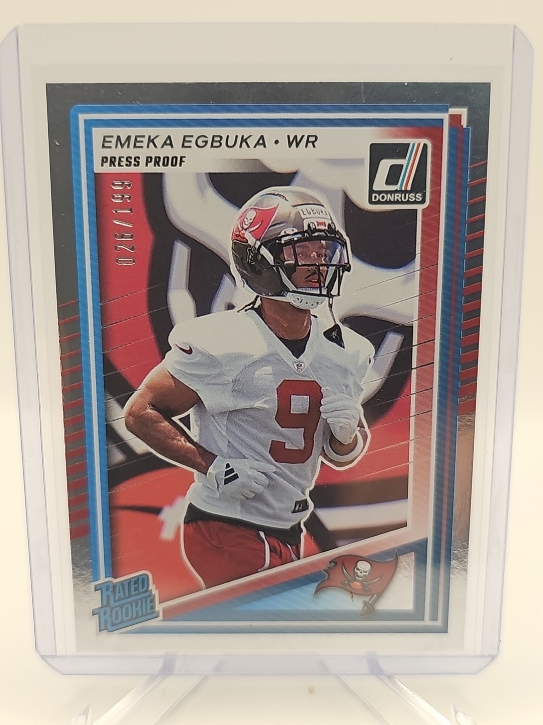 🔥 2025 Donruss Emeka Egbuka Press Proof Rated Rookie Silver /199 Bucs #375 🔥