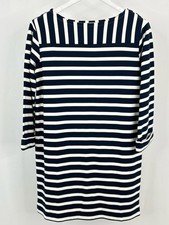LOFT NWT Striped Shift Dress Size S NAVY White Women Stretch Classic Travel