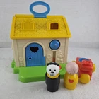 Vintage Fisher Price Little People Discovery Cottage 1984 Tricycle & Jumbo Dog