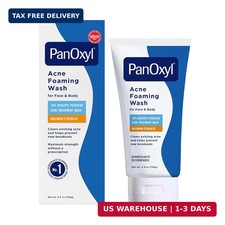 PanOxyl 10 Benzoyl Peroxide Acne Foaming Wash, Maximum Strength, Daily Acne-Fig