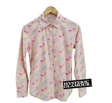 Vintage HYSTERIC GLAMOUR BUTTERFLY GIRL Shirt Pink Size M Japan
