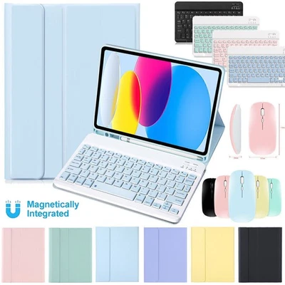 For iPad 9th 8th 7th Gen Air 5/4 Pro 11 Bluetooth Keyboard Case Cover with Mouse - Image 1 of 4
