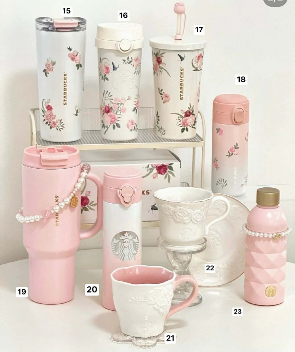 Pre Starbucks China 2026 Rose Garden Series Tumbler Bottle Mug