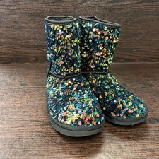 UGG Kids Classic Short Boots Size 4 Multi-Color Stellar Sequin 1112244K