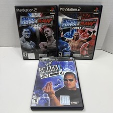 WWF WWE 3 Game Lot SmackDown Just Bring It, Smackdown VS Raw 2006, 2007 PS2 CIB!