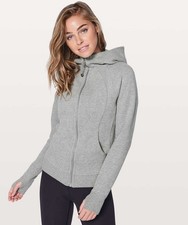 Lululemon Scuba Full Zip Hoodie; Heathered Light Gray; Women s Size 6