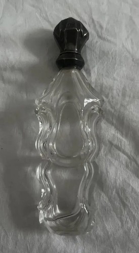 Antique Dutch Crystal Perfume Bottle with Silver Cap — c. 1800s
