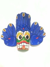 Traditional Wooden Peacock Devil Mask Handmade Wall Hang Home D cor Sri Lankan