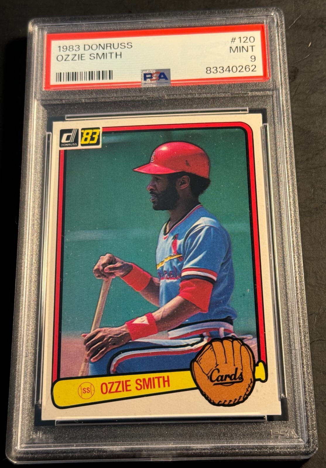 1983 OZZIE SMITH DONRUSS #120 PSA 9 CARDINALS HOF (262)