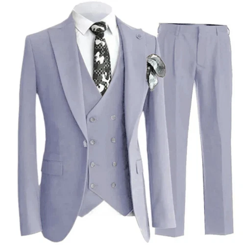 Pants Vest Men Suits Dress 3 Piece Set Male Blazers Wedding Jacket Coat Trousers - Picture 8 of 50