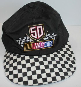 checkered baseball cap
