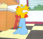 HEAD ONLY - 1988 TRACEY ULMAN MAGGIE SIMPSONS FOX DISNEY ORIGINAL PRODUCTION CEL