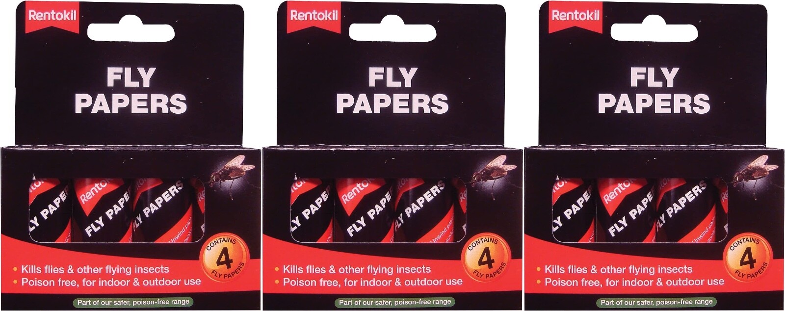 12x Rentokil Fly Papers Sticky Kills Flies Insects Traps Catcher Home Greenhouse