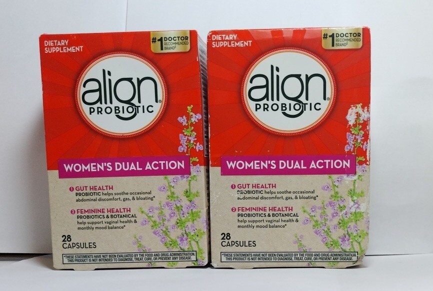 (2)Align Probiotic Women's Dual Action Dietary Supplement28 Cap 04/