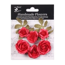 Little Birdie FOINA Paper Flowers - Cardinal Red 8pc 94345