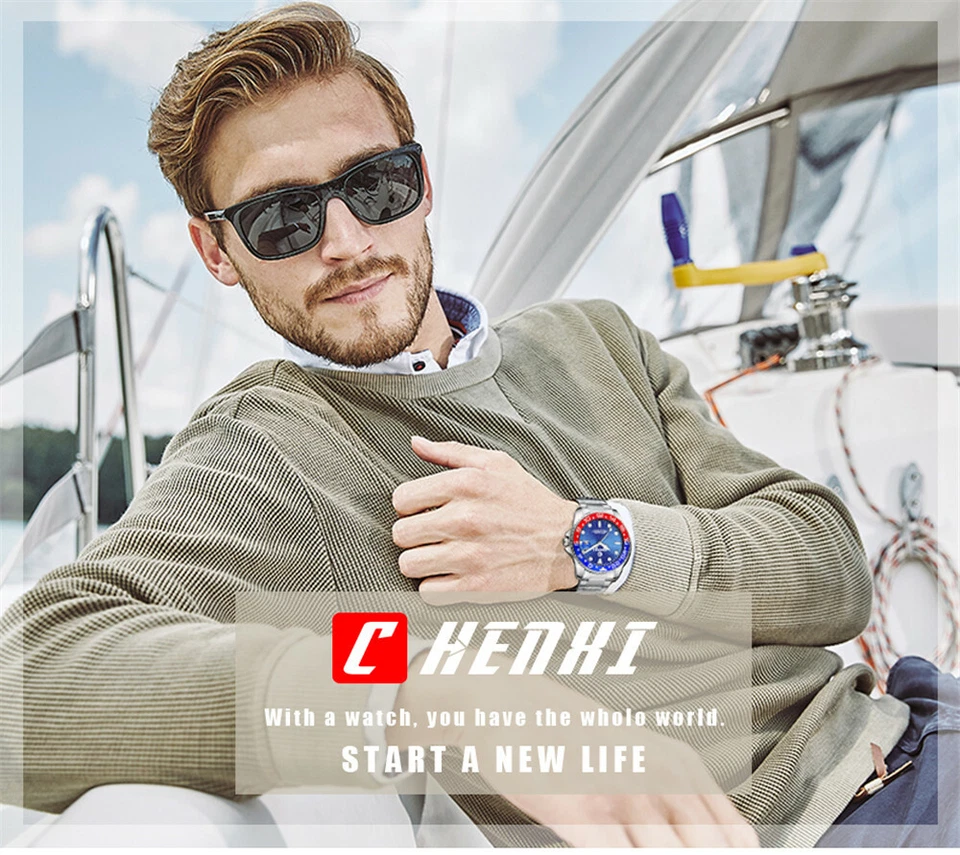CHENXI Reloj Pulsera Hombre Lujo Cuarzo Acero Inoxidable Calendario Impermeable Foto 3 de 4