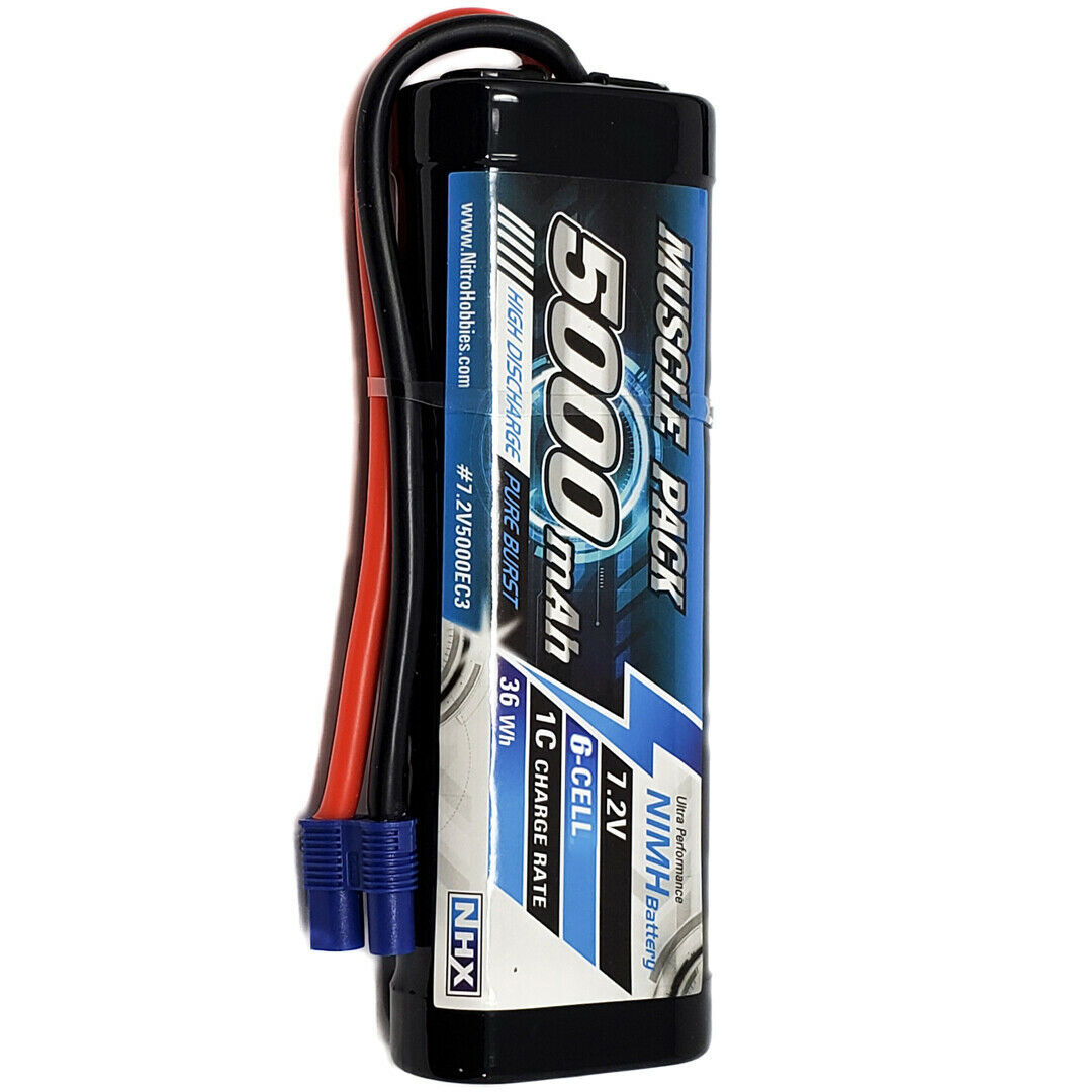 NEW NHX Muscle Pack 7.2V 5000mAh 6-Cell Nimh Battery with EC3 Connector