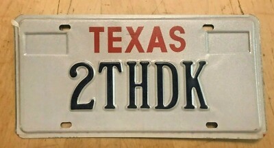TXS VANITY LICENSE PLATE '' 2THDK '' TOOTH DECAY CAVITY TEETH DENTIST DDS FILLING 