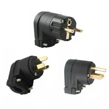 Right Angle Pure Copper + Gold Plated EU/AU/US Power Plug HIFI Power Connector