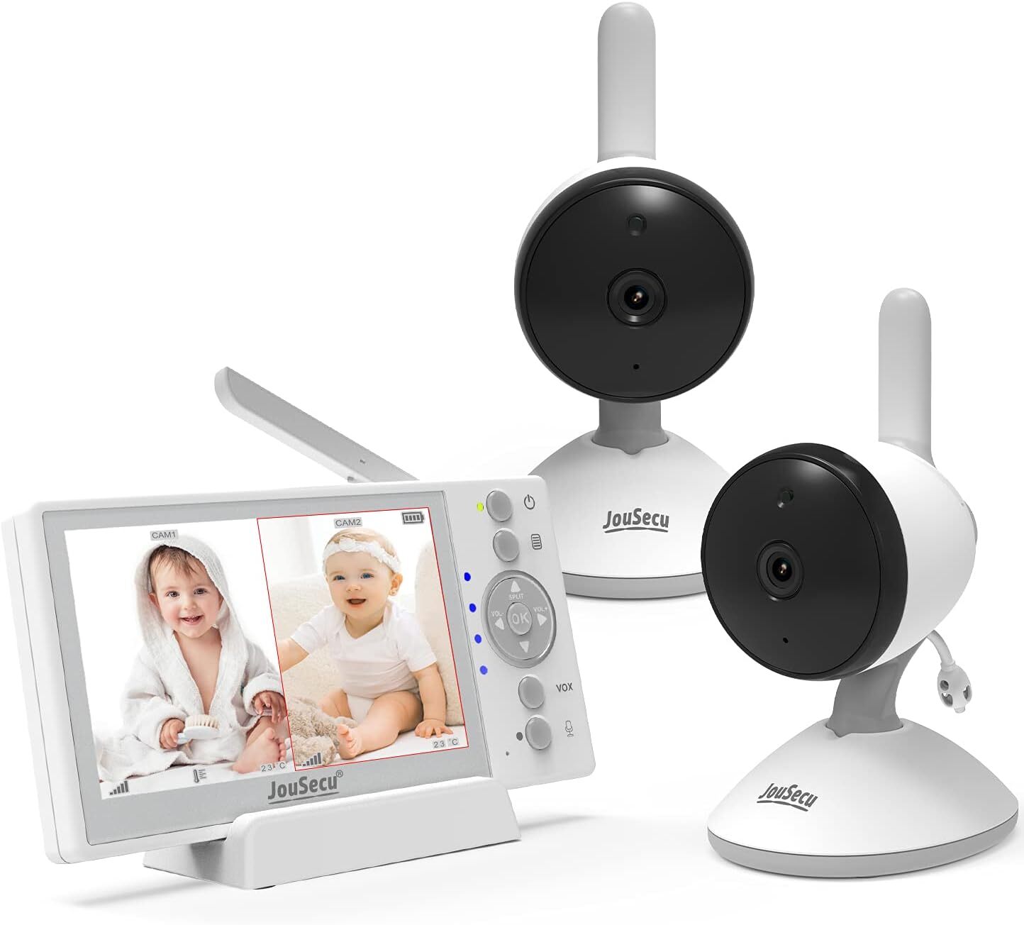 Baby Monitor with 2 Cameras, Video Monitor, 4.3 Inches Inch 2 Cams-image