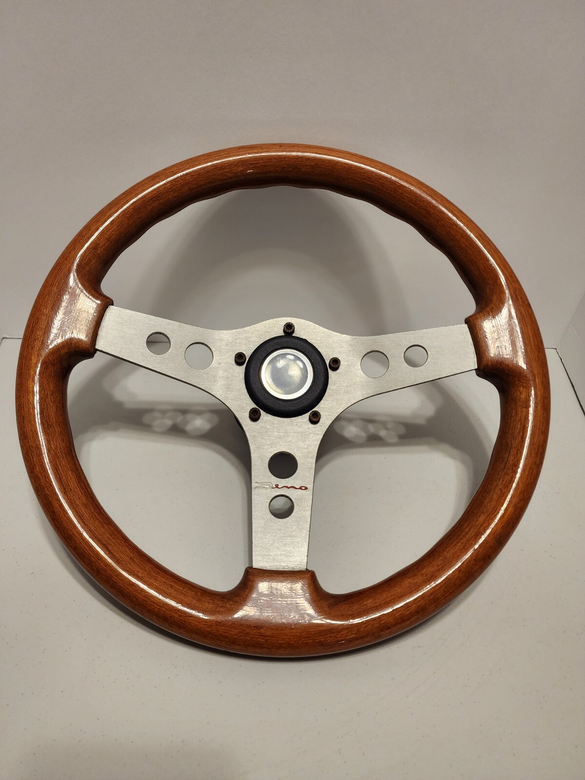 Vintage Wooden Dino Italia Ferrari Steering Wheel Made In Italy 