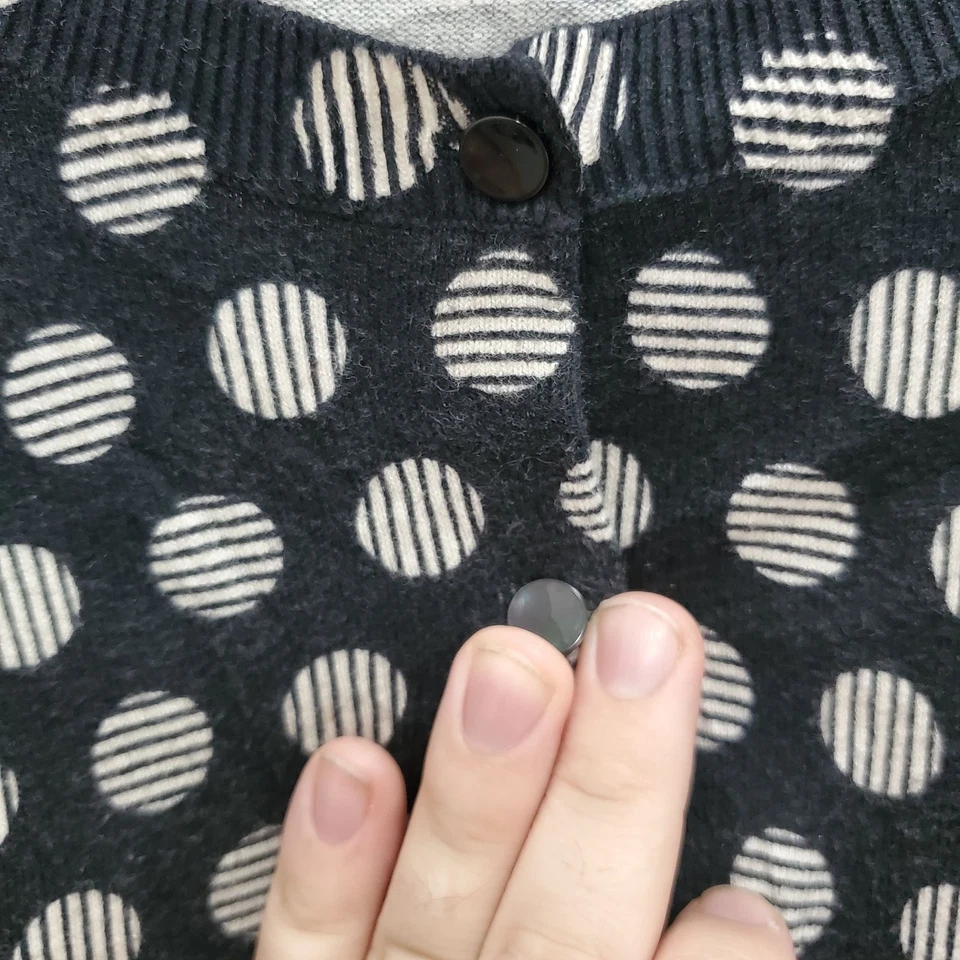 Cárdigan para mujer Merona Y2K negro blanco a lunares tejido suave 3/4 botones talla XS Foto 2 de 4