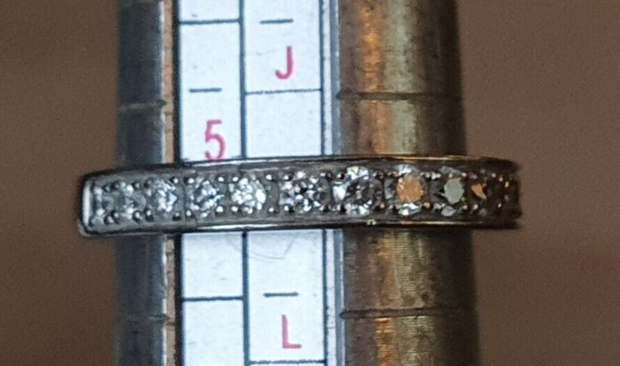 Ernest Jones Platinum 950 0.44 Carat Diamond half Eternity Ring K 4