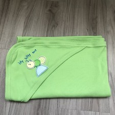 Carter s Green Itty Bitty Ant Thermal Waffle Weave Hooded Hood Blanket Rare