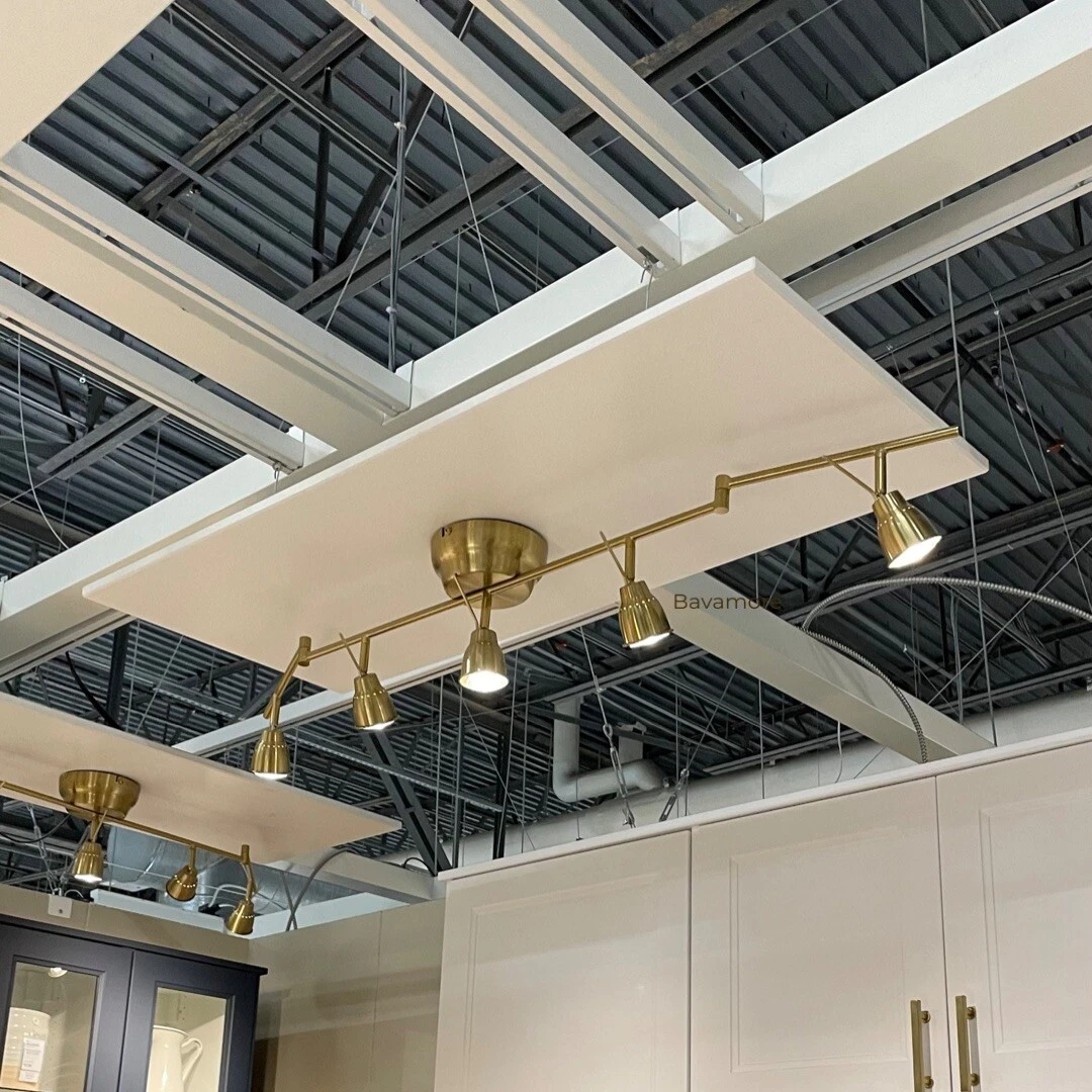 Ikea BAROMETER Ceiling track 5 spots brass color Adjustable 52