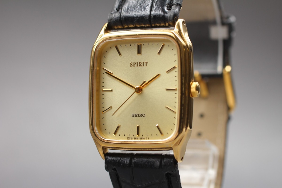 Near MINT ] SEIKO Spirit 5E31-5B50 27mm Gold Dial Quartz Men's | eBay
