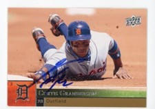 SIGNED BASEBALL CARD AUTO UPPER DECK UD 2009 CURTIS GRANDERSON DETROIT TIGERS