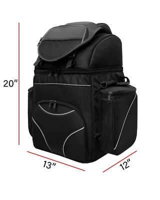 MOTORCYCLE LARGE STUDS SISSY BAR TRAVEL BAR BAG BACK PACK TRAVEL LUGGAGE BLACK